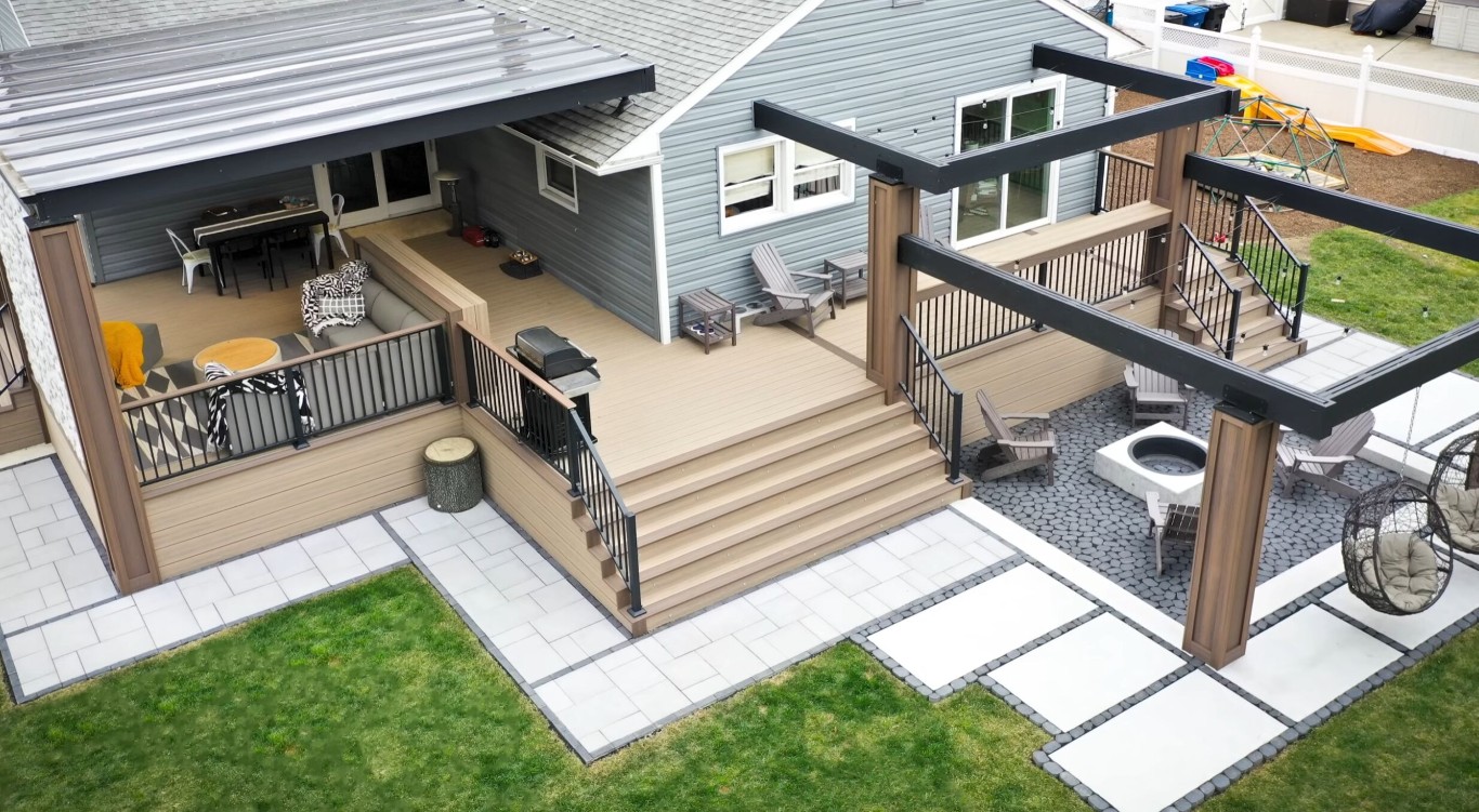 Beautiful multi-level custom deck in Rancho Cucamonga
